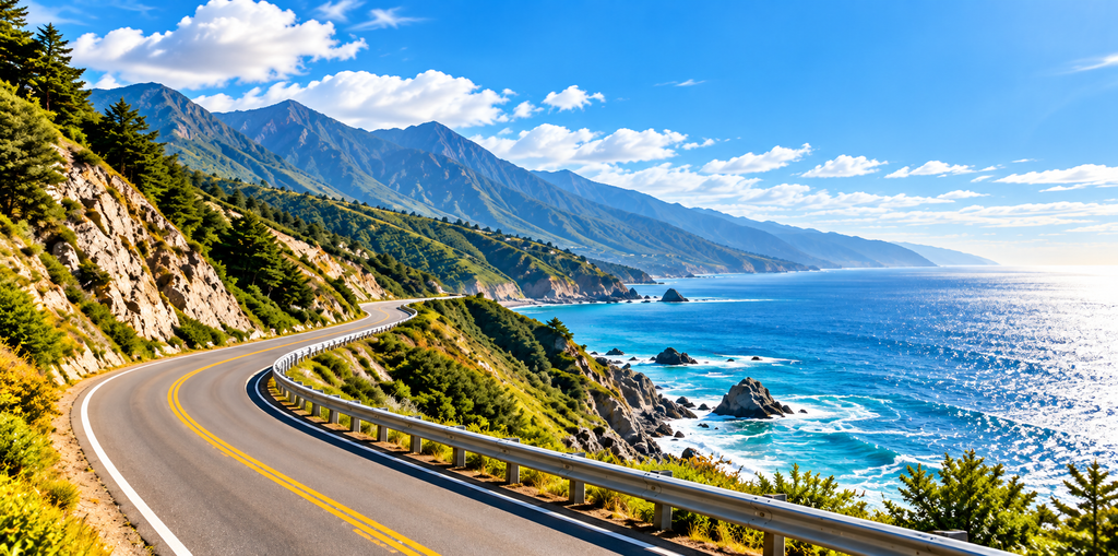 Coastal Highway Along Rugged Cliffs
